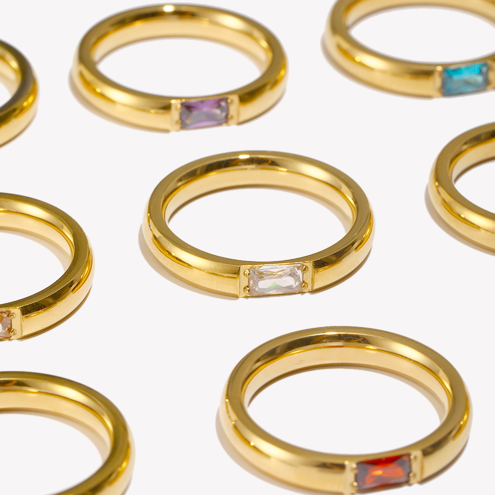 E.B.belle 18K Gold Plated Shin - đánh giá và giá Birthstone Ring Set