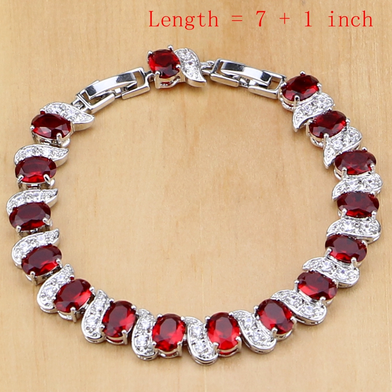 Tự Nhiên Trang Sức Bạc 925 Đỏ  - đánh giá và giá Birthstone Ring Set