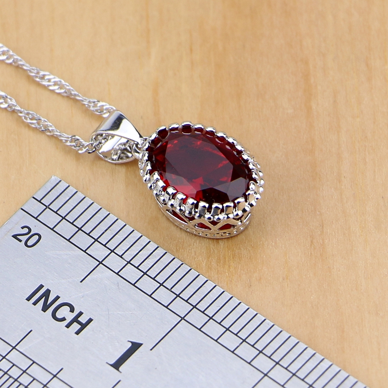 Tự Nhiên Trang Sức Bạc 925 Đỏ  - đánh giá và giá Birthstone Ring Set