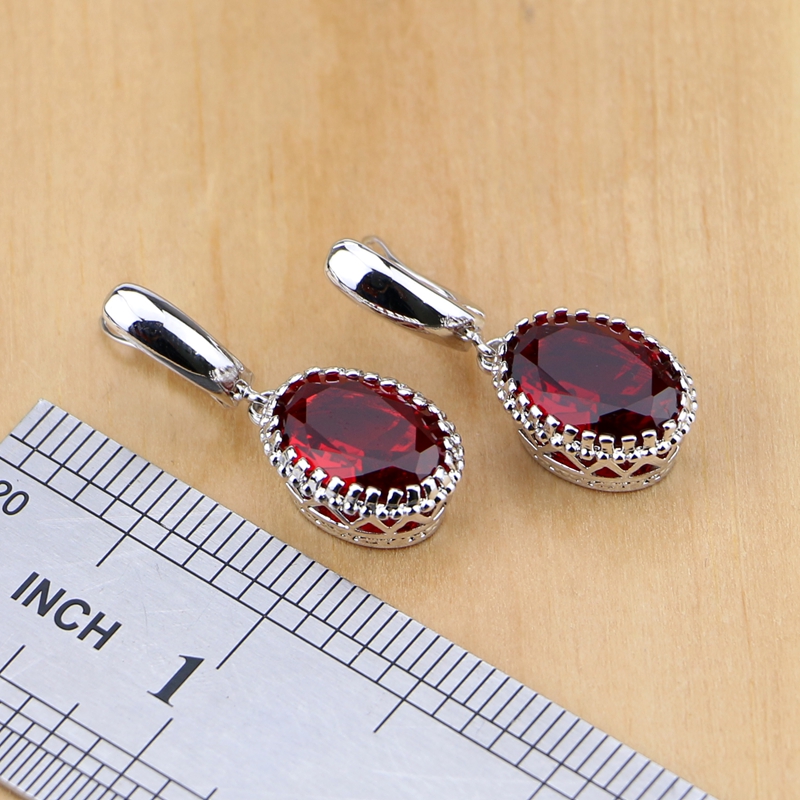 Tự Nhiên Trang Sức Bạc 925 Đỏ  - đánh giá và giá Birthstone Ring Set