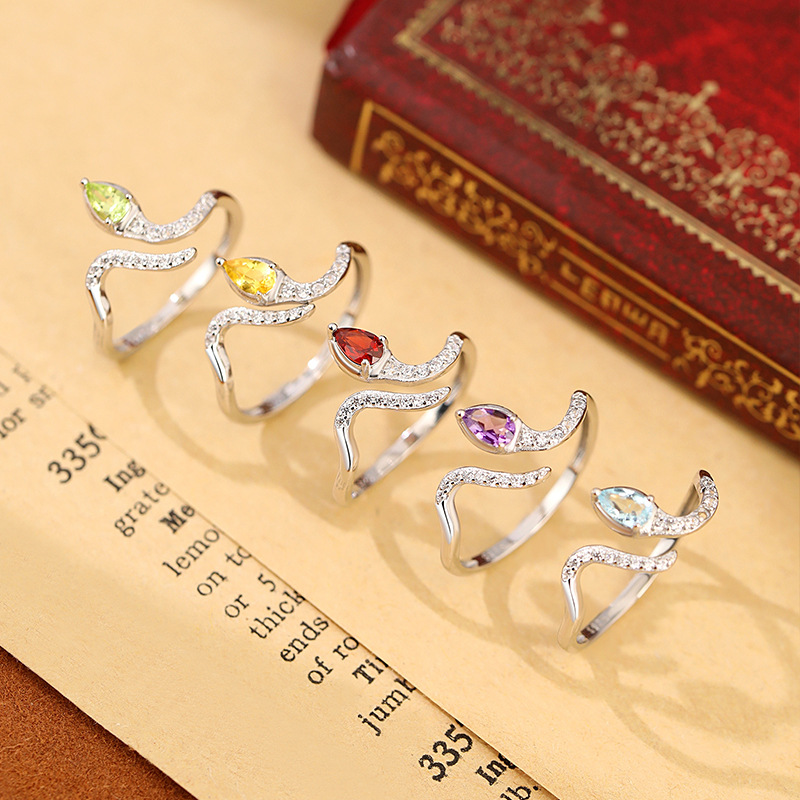 925 Sterling Silver Wedding Sn - đánh giá và giá Birthstone Ring Set