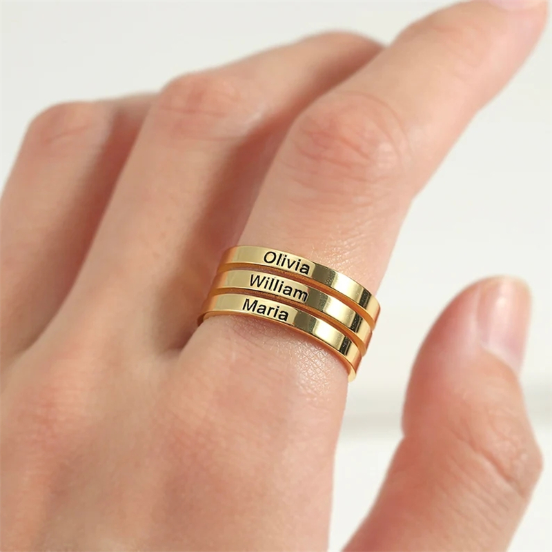 Cá Tính Inox Khắc Tên Hai Lớp  - đánh giá và giá Couple Ring Set